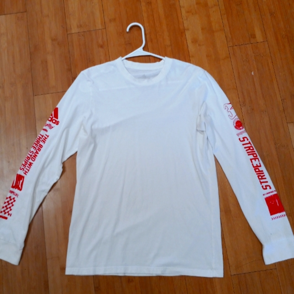 ADIDAS long sleeve white t shirt. M